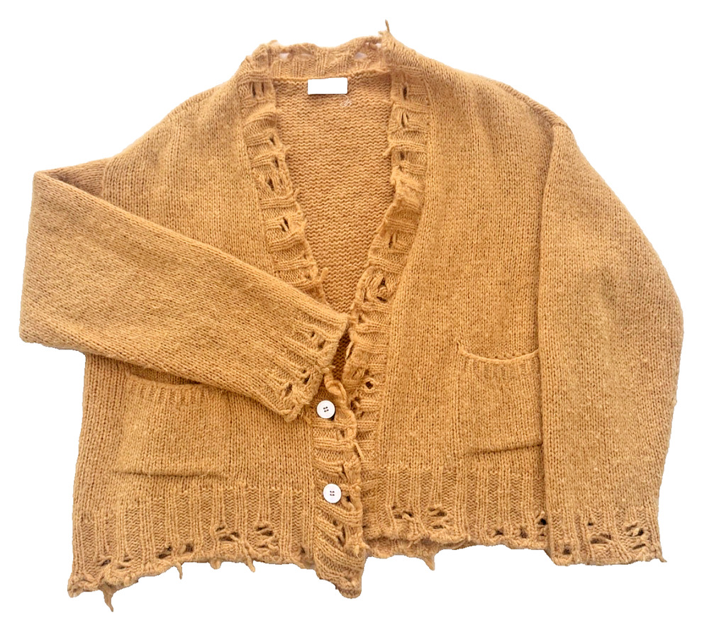 Bare Knuckles Cardigan Yellow Size L Men's Excellent Used Condition - Picture 1 of 5